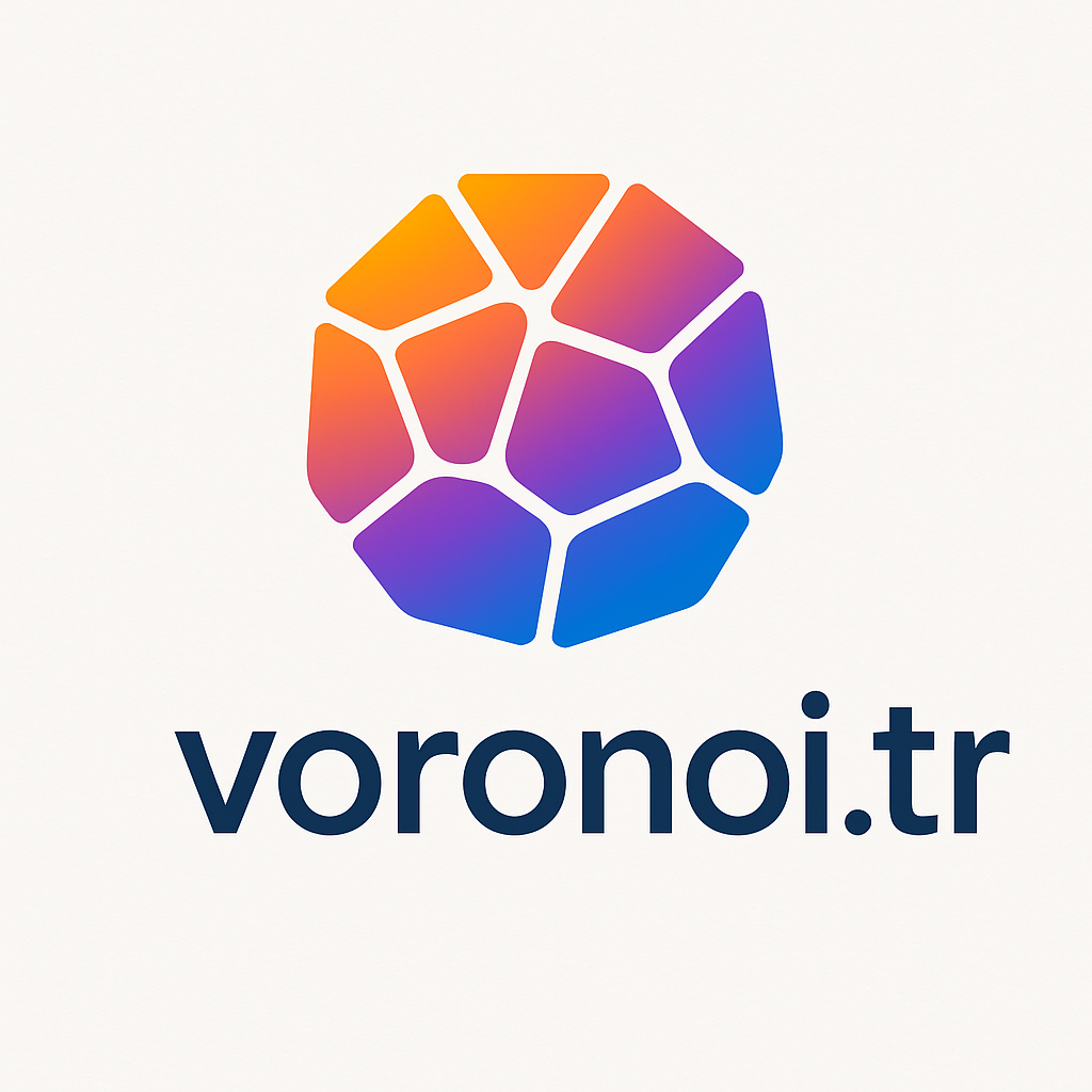 Voronoi algoritması temelli geometrik logo – Voronoi.tr markası